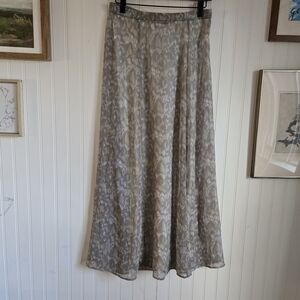 Soft Surroundings Gray Patterned A Line Flowy Casual Chic Maxi Skirt